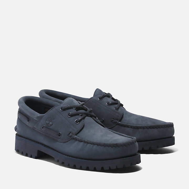 Timberland® Authentic Handsewn Boat Shoe for Men in Dark Blue Suede-