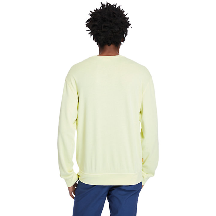 Garment-Dyed Sweatshirt for Men in Light Yellow-
