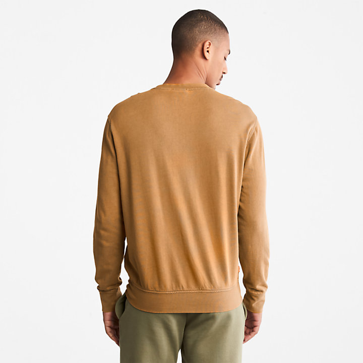 Stückgefärbtes Sweatshirt für Herren in Orange-