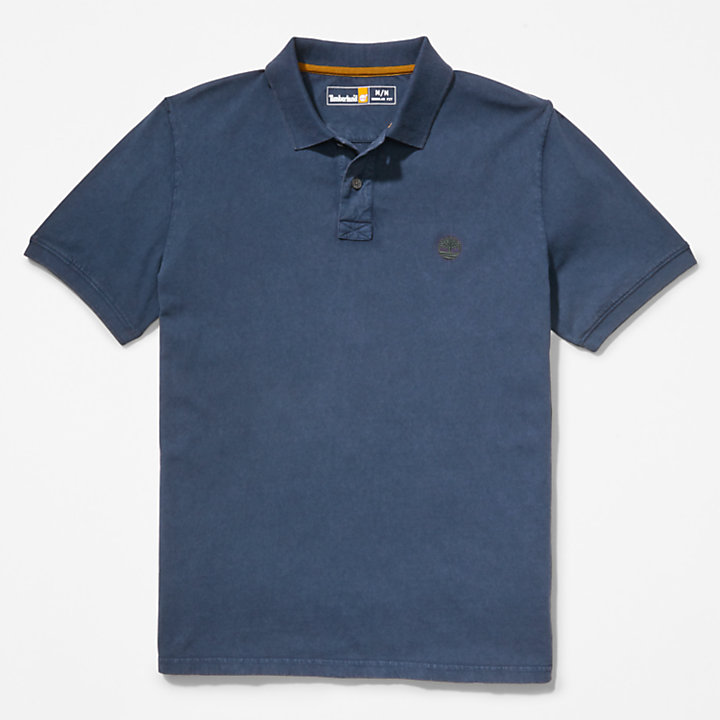 Sunwashed Jersey-Polohemd für Herren in Blau-