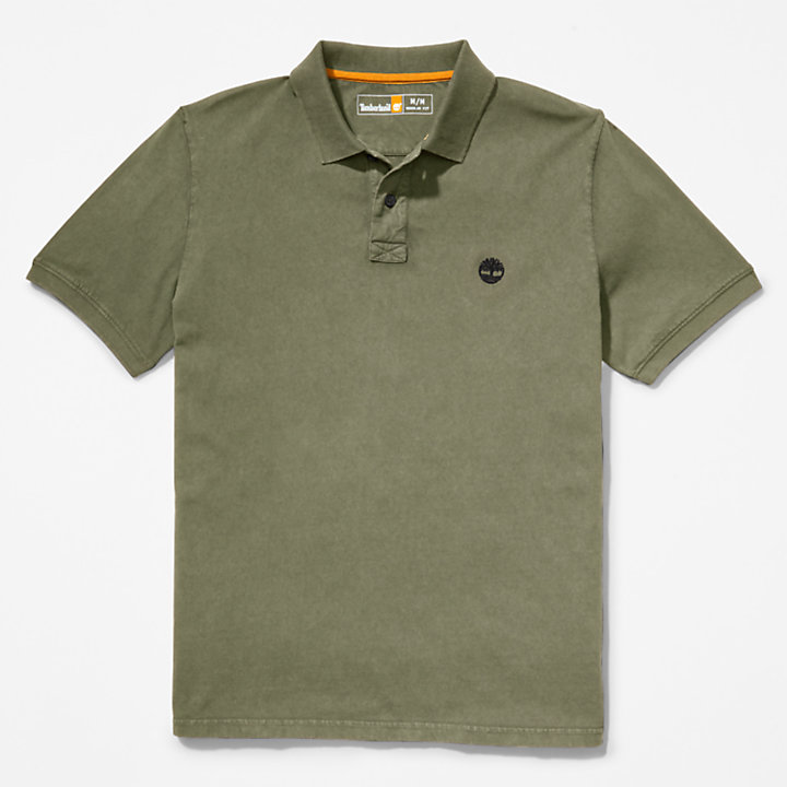Sunwashed Jersey-Polohemd für Herren in Grün-
