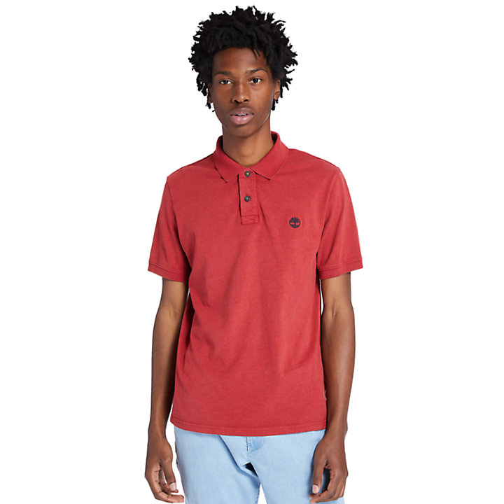 Sunwashed Jersey Polo Shirt for Men in Red | Timberland
