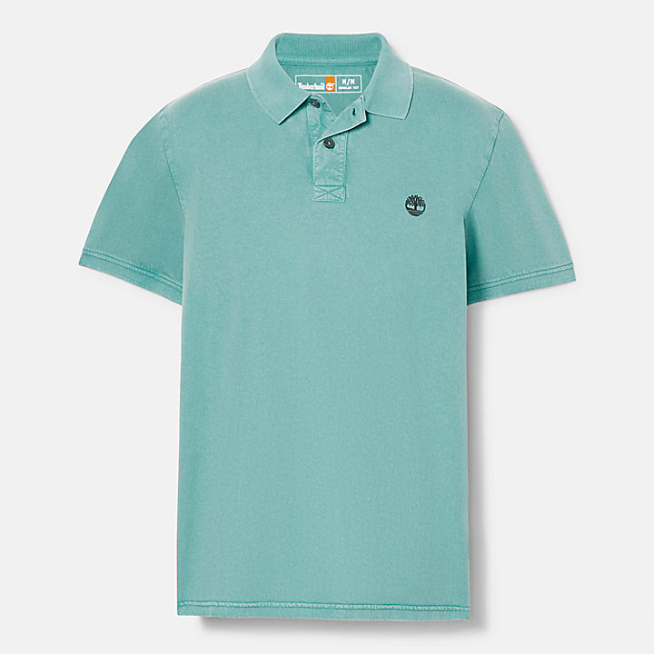Sunwashed Jersey Polo Shirt for Men in Teal