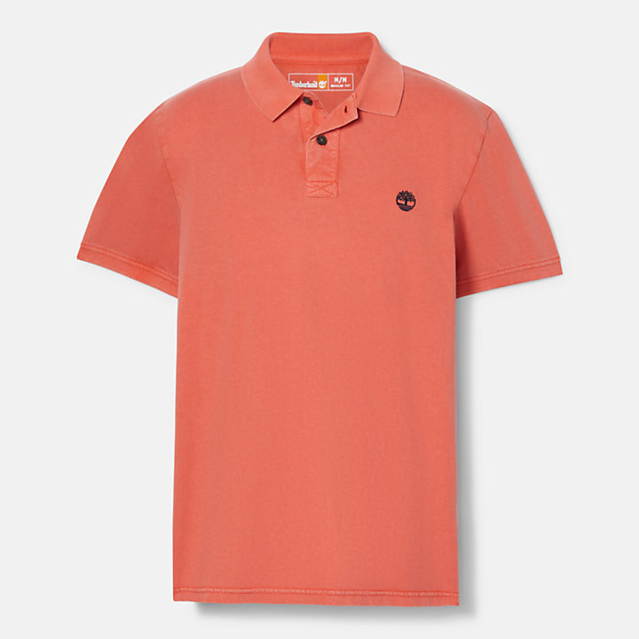 Sunwashed Jersey Polo Shirt for Men in Orange-