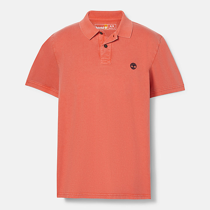 Sunwashed Jersey Polo Shirt for Men in Orange
