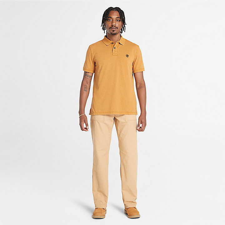 Sunwashed Jersey Polo Shirt for Men in Dark Yellow