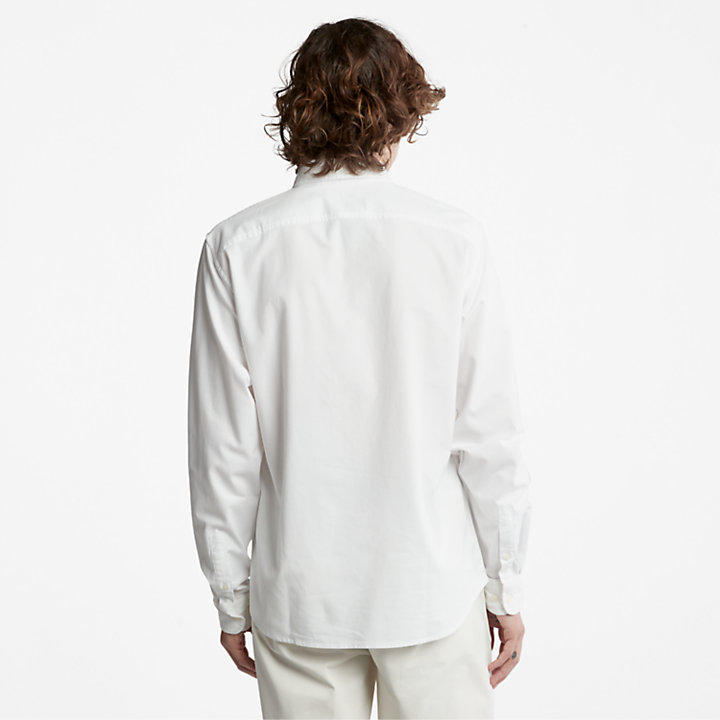 Pleasant River Long-sleeved Oxford Shirt for Men in White-