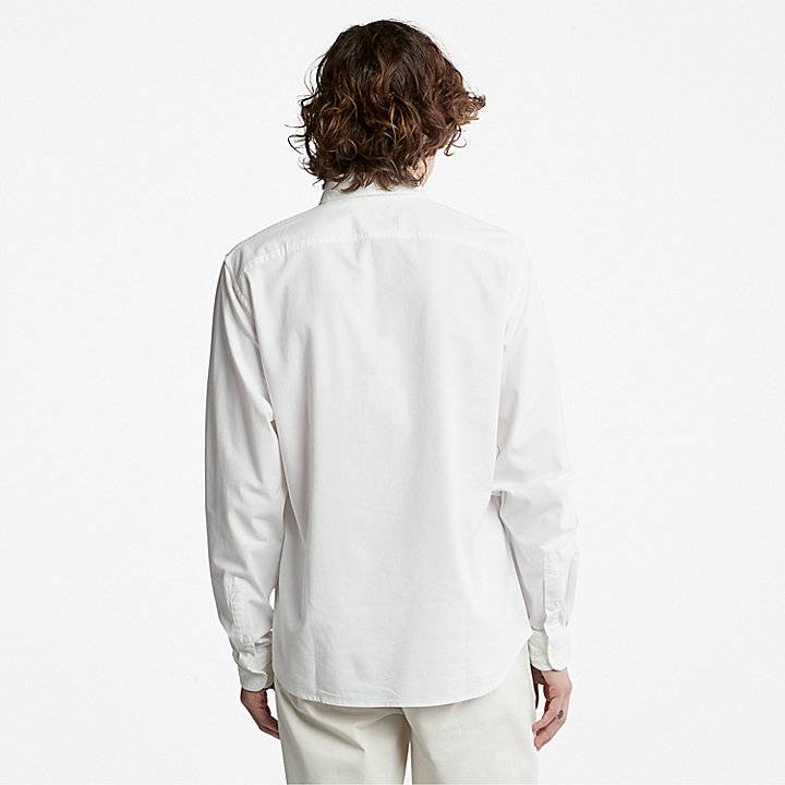 Pleasant River Langarm-Oxfordhemd für Herren in Weiß