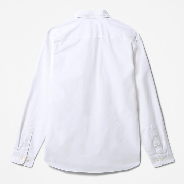 Pleasant River Langarm-Oxfordhemd für Herren in Weiß-