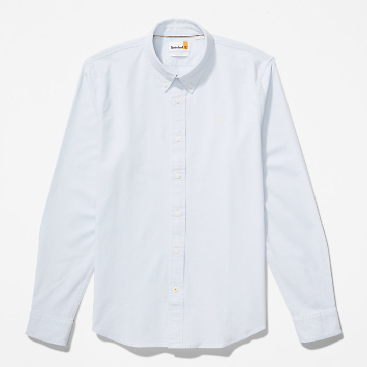 Pleasant River Long-sleeved Oxford Shirt for Men in Light Blue-