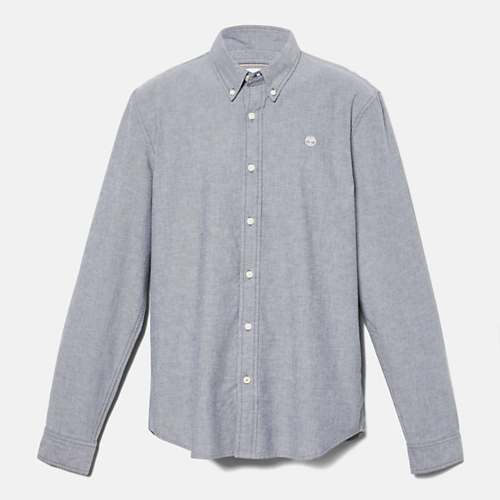 Pleasant River Long-sleeved Oxford Shirt for Men in Navy-