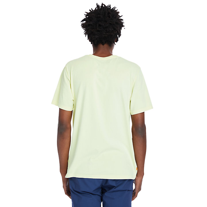 T-shirt teint en pièce pour homme en jaune clair-