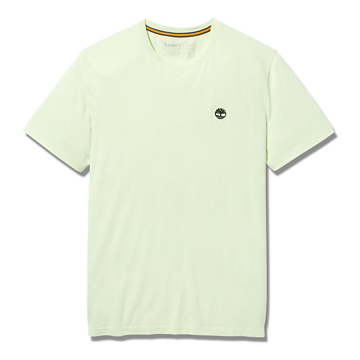 T-shirt teint en pièce pour homme en jaune clair-