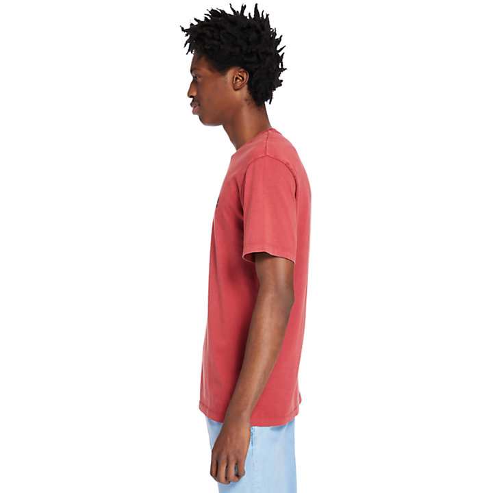 Garment-Dyed T-Shirt for Men in Red-