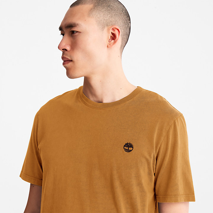 Garment-Dyed T-Shirt for Men in Orange-