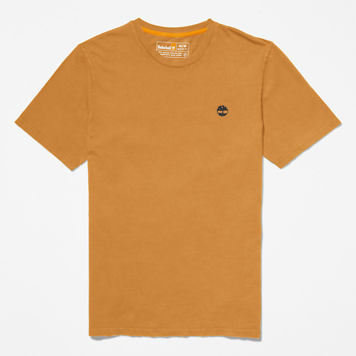 Stückgefärbtes T-Shirt für Herren in Orange-