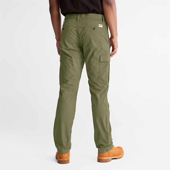 Poplin Cargo Trousers for Men in Green-