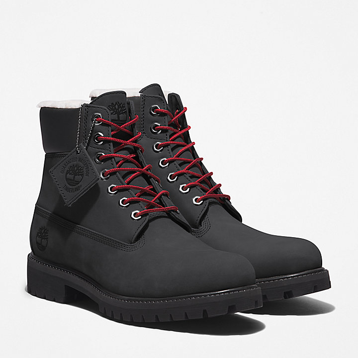 Timberland® Premium 6 Inch Winter Boot voor heren in zwart met rood
