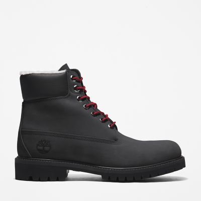 Timberland® Premium 6 Inch Winter Boot voor heren in zwart met rood | Timberland