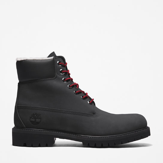Timberland® Premium 6 Inch Winter Boot for Men in Black with Red | Timberland