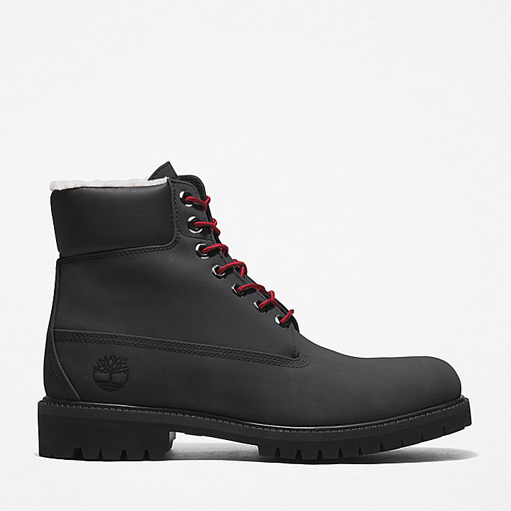 Timberland® Premium 6 Inch Winter Boot for Men in Black with Red