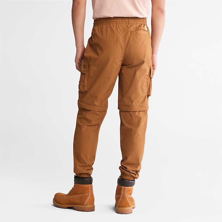 Pantalon convertible pour homme en marron-