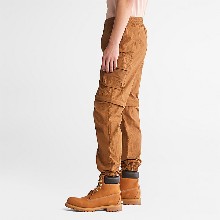 Pantalon convertible pour homme en marron