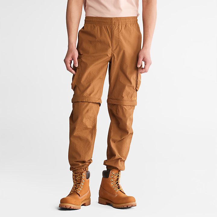 Pantalon convertible pour homme en marron-