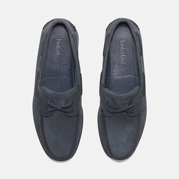 Sapato de Vela Clássico em Pele para Homem em azul-escuro-