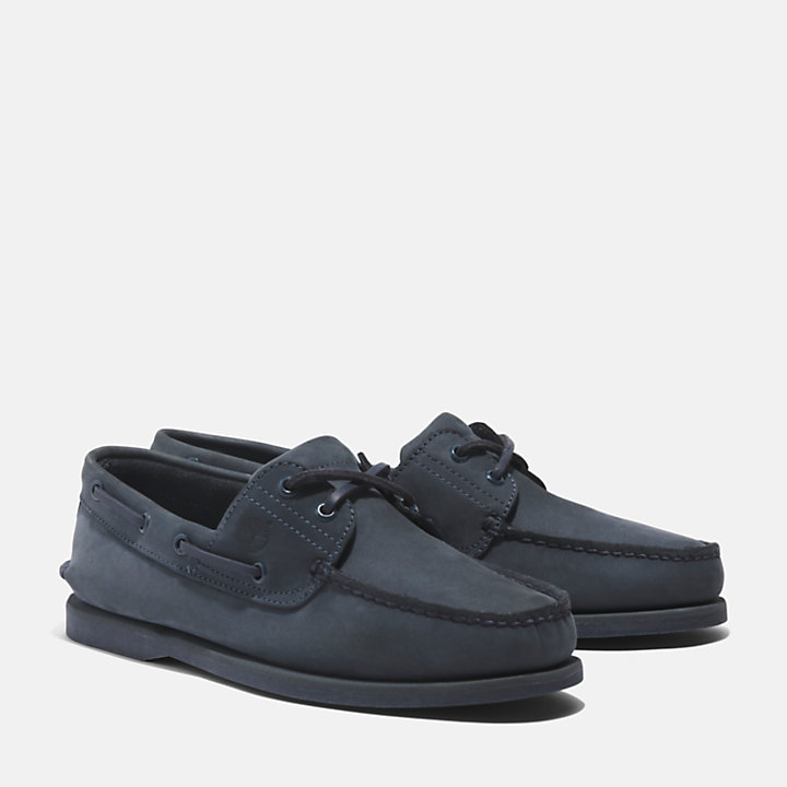 Classic Leather Boat Shoe for Men in Dark Blue-