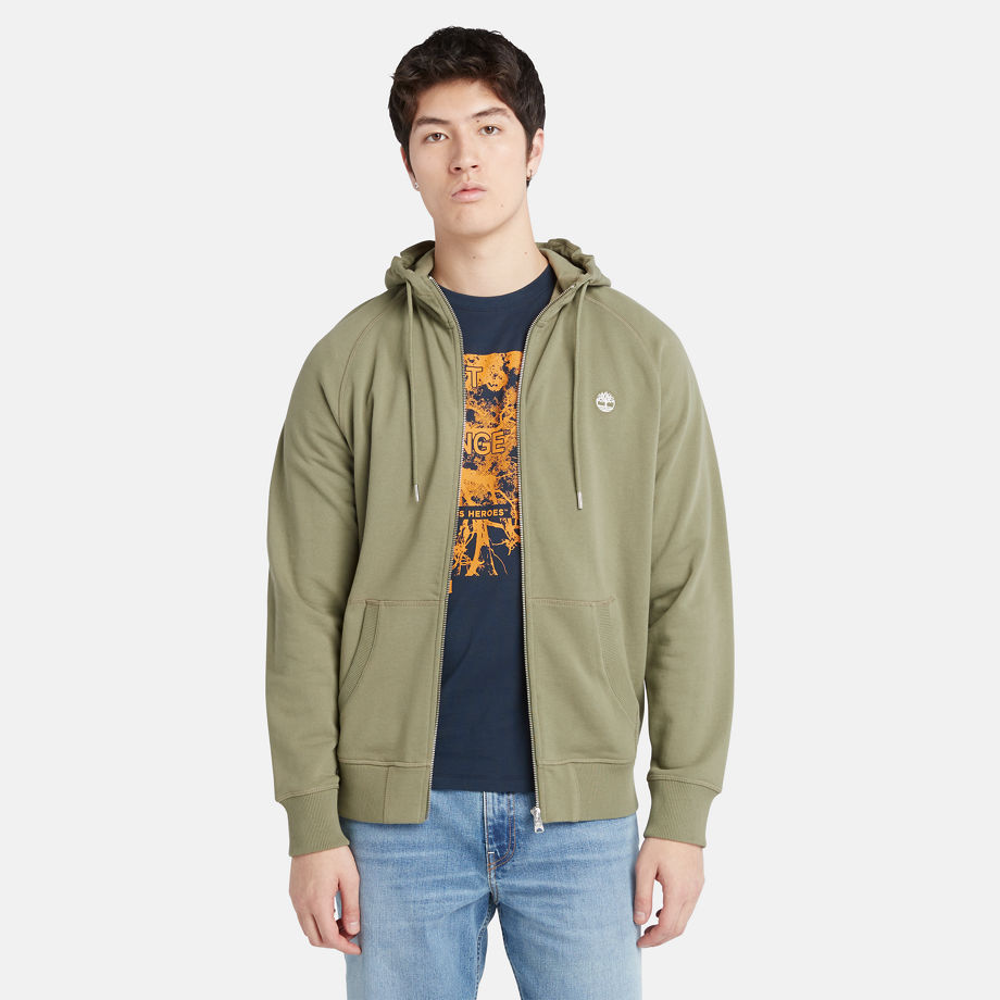 Timberland Exeter Loopback Hoodie For Men In Light Green Green, Size 3XL