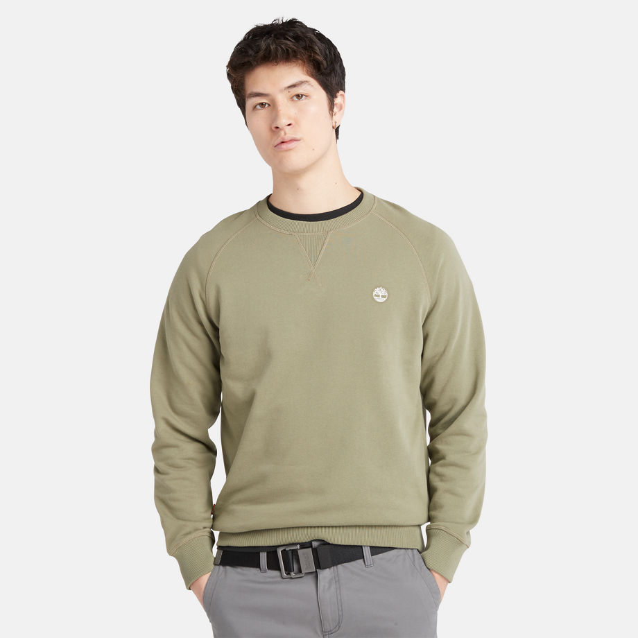 Timberland Exeter Loopback Crewneck Sweatshirt For Men In Green Green, Size 3XL