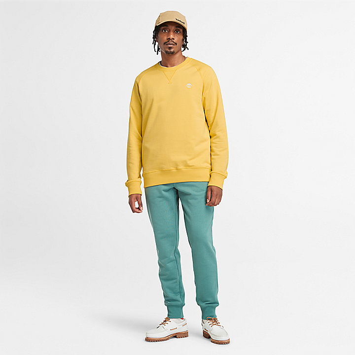 Exeter Loopback Crewneck Sweatshirt for Men in Light Yellow