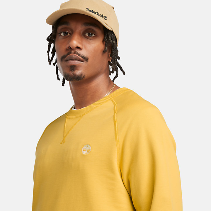 Exeter Loopback Crewneck Sweatshirt for Men in Light Yellow-