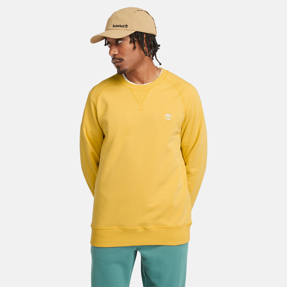 Timberland Exeter Loopback Crewneck Sweatshirt For Men In Light Yellow Yellow