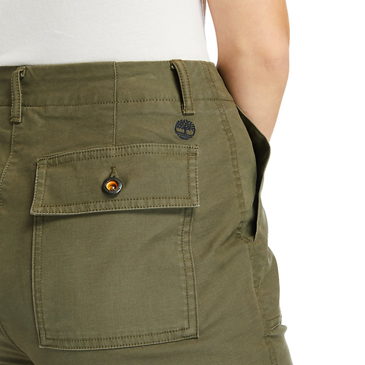 Pantalon utilitaire pour femme en vert foncé-