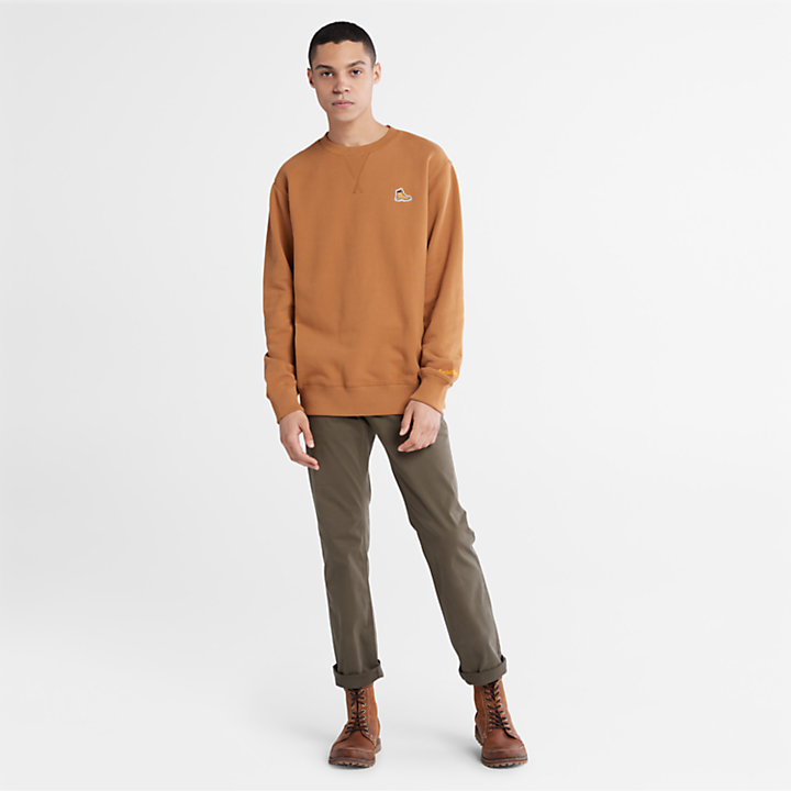 Organic Cotton Boot Sweatshirt for Men in Brown-