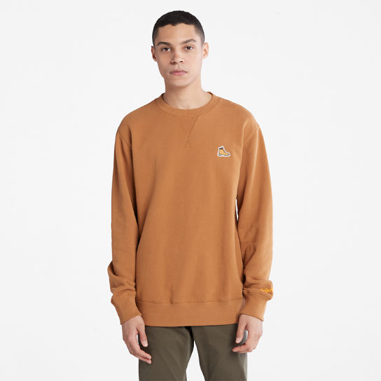 Organic Cotton Boot Sweatshirt for Men in Brown | Timberland
