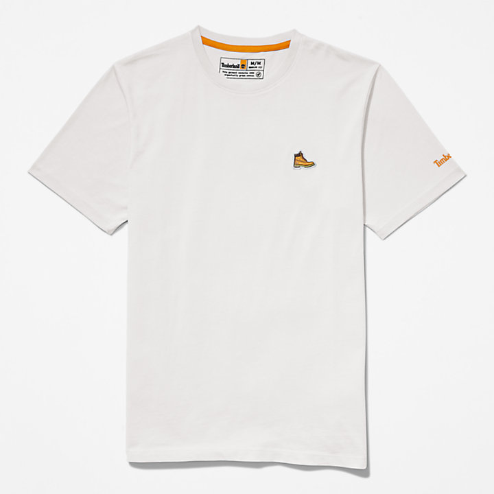 T-Shirt mit Stiefel-Logo für Herren in Weiß-