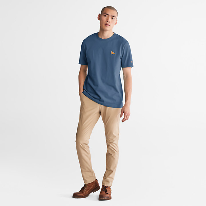 T-Shirt mit Stiefel-Logo für Herren in Navyblau-