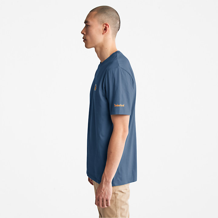 T-shirt à logo bottine pour homme en bleu marine-