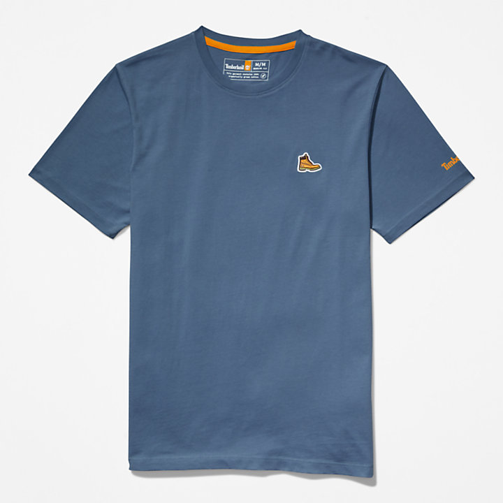 T-shirt da Uomo con Logo a Stivale in blu marino-