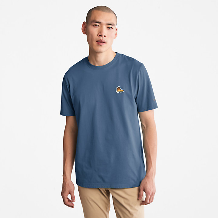 T-shirt da Uomo con Logo a Stivale in blu marino-