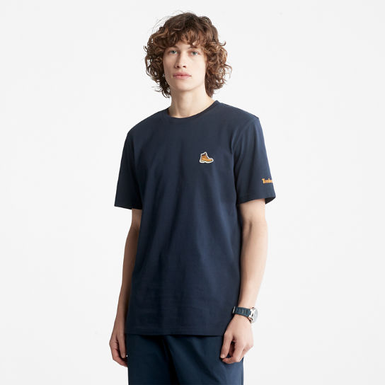 Boot Logo T-Shirt for Men in Navy | Timberland