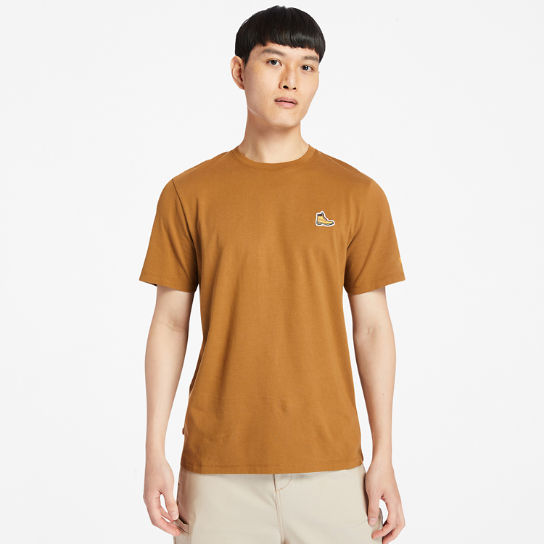 T-shirt en coton bio à bottine pour homme en marron | Timberland