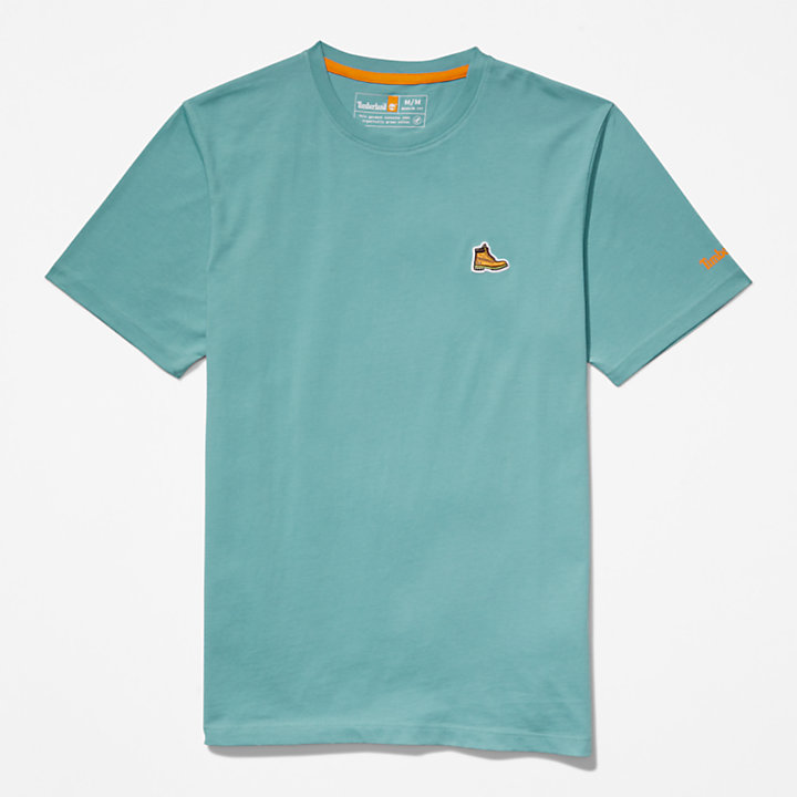 T-Shirt mit Stiefel-Logo für Herren in Blau-