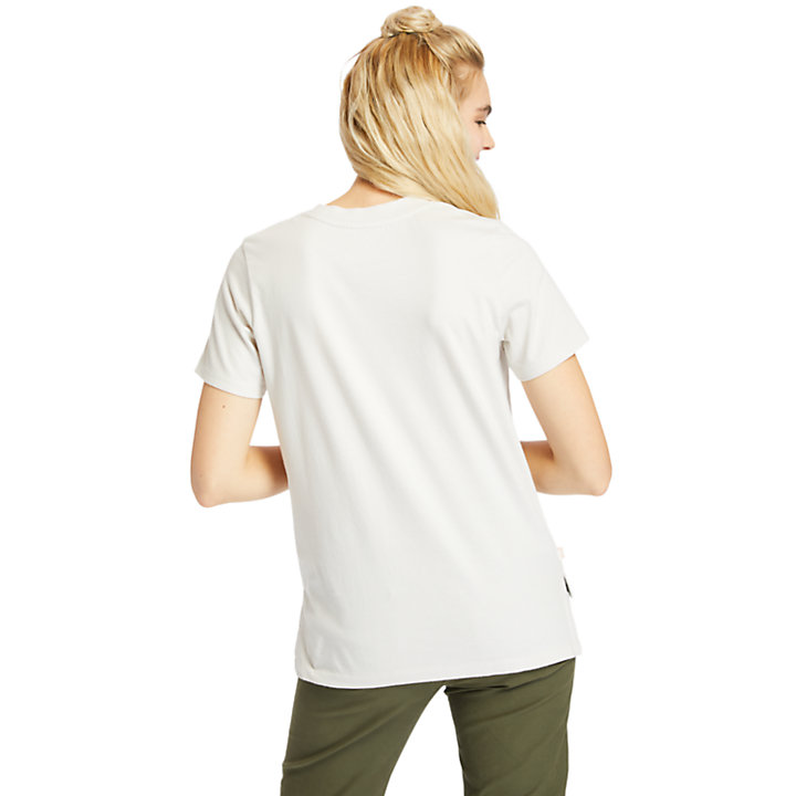 Camiseta con logotipo punteado para mujer en blanco-