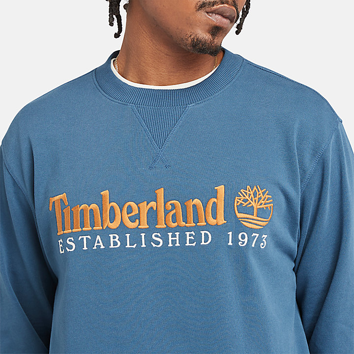 Est. 1973 Sweatshirt mit Rundhalsausschnitt und Logo für Herren in Blau