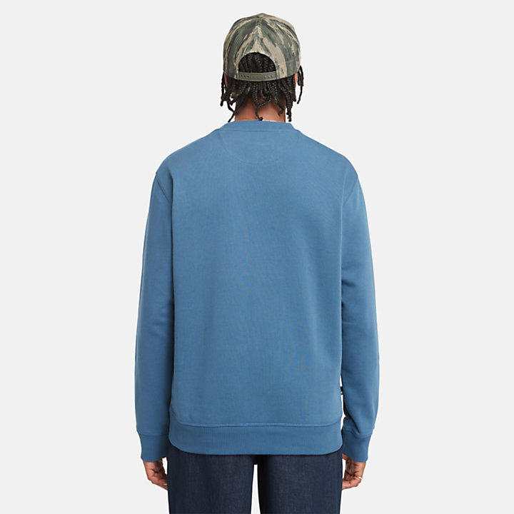 Est. 1973 Logo Crewneck Sweatshirt for Men in Blue-