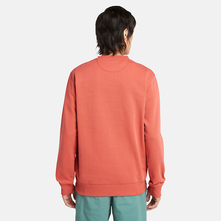 Camisola de Gola Redonda com Logótipo Est.1973 para Homem em laranja-
